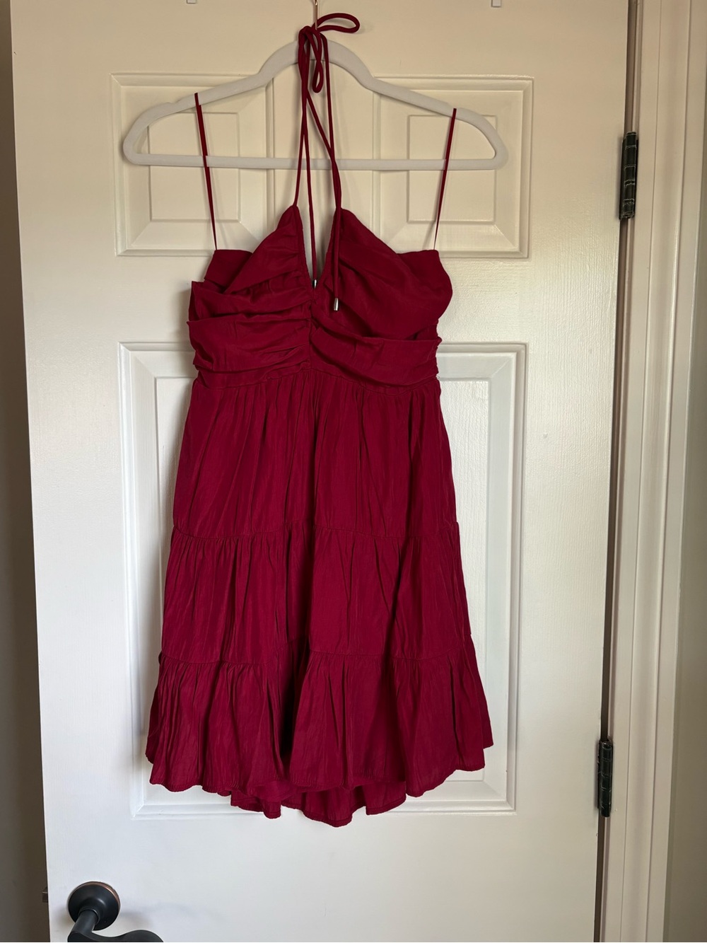Sleeveless Red Halter Sundress